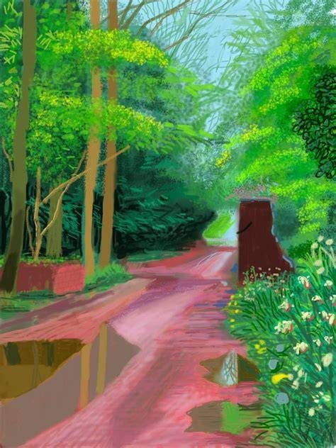 David Hockney, The Arrival of Spring — drawn on an iPad